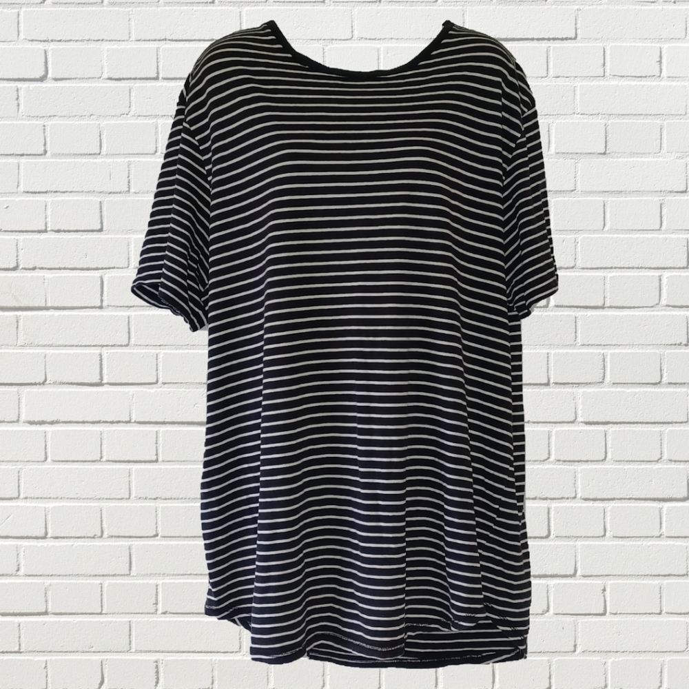 Black and White Striped Skater Tee by Pacsun